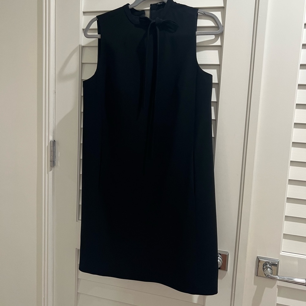 Theory Black Shift Dress with neck tie size 6